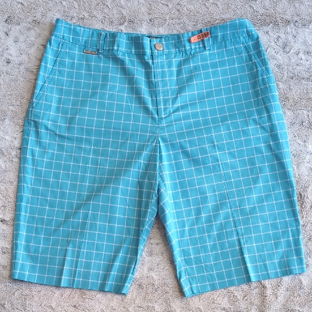 Lauren Active Ralph Lauren 12" Flat Front Plaid Bermuda Shorts